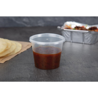 Pots à sauce micro-ondables en plastique 150ml (lot de 100) - FIESTA RECYCLABLE