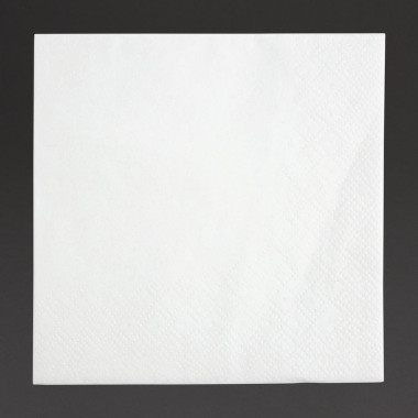 Serviettes cocktail 2 plis pliage 1/4 240mm blanches (lot de 4000) - FIESTA RECYCLABLE