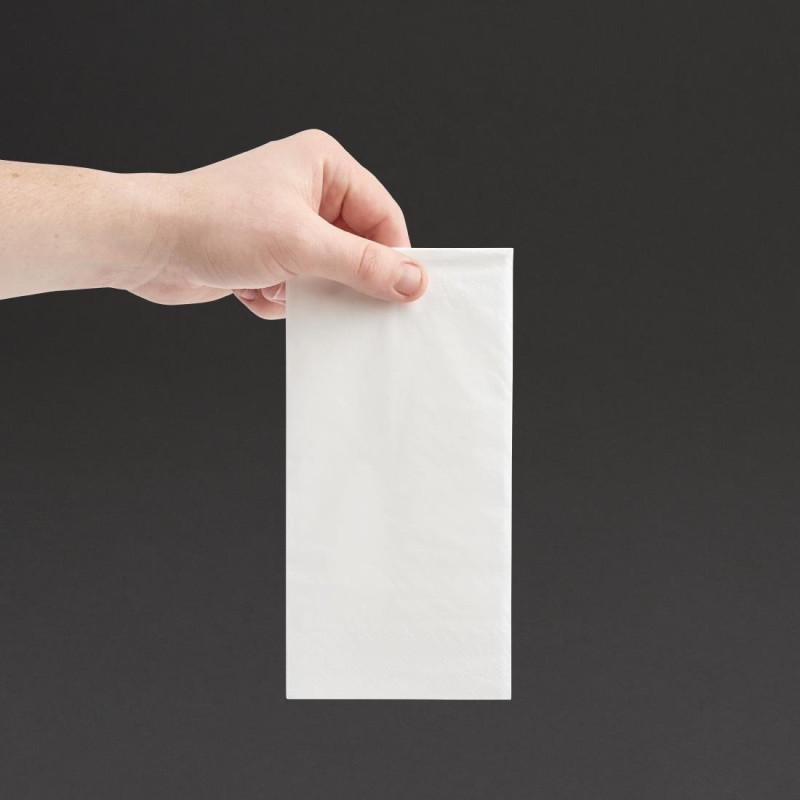 Serviettes dîner 2 plis format 1/8 400mm blanches (lot de 2000) - FIESTA RECYCLABLE