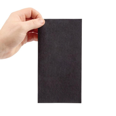 Serviettes dîner 2 plis format 1/8 400mm noires (lot de 2000) - FIESTA RECYCLABLE