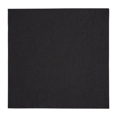 Serviettes dîner 3 plis format 1/4 400mm noires (lot de 1000) - FIESTA RECYCLABLE