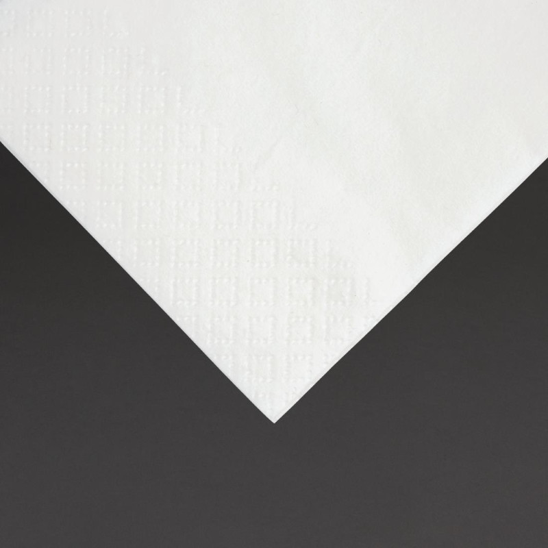 Serviettes snacking 2 plis pliage 1/8 330mm blanches (lot de 2000) - FIESTA RECYCLABLE