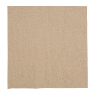Serviettes snacking recyclées 2 plis pliage 1/4 330mm kraft (lot de 2000) - FIESTA RECYCLABLE