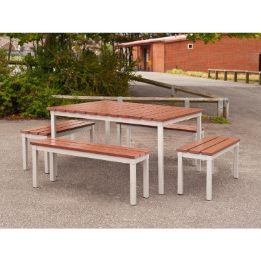 Banc extérieur imitation bois de noyer Enviro 1050mm - 330 x 1050 x 430 mm - GOPAK