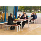 Banc extérieur imitation bois de noyer Enviro 1050mm - 330 x 1050 x 430 mm - GOPAK