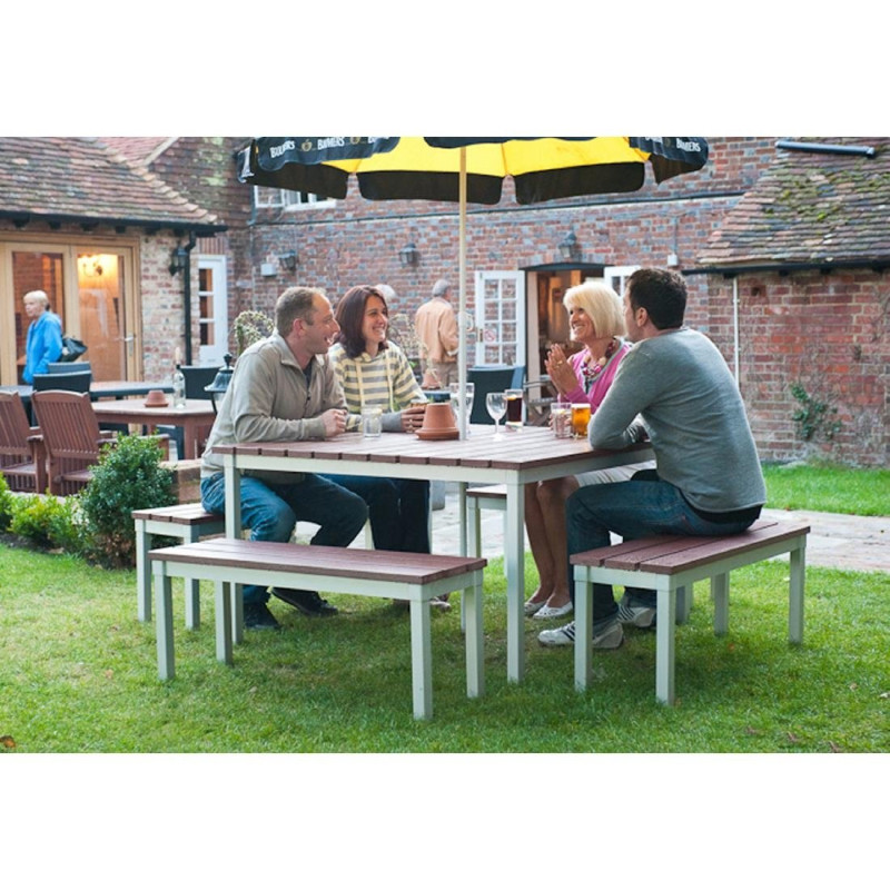 Banc extérieur imitation bois de noyer Enviro 1050mm - 330 x 1050 x 430 mm - GOPAK