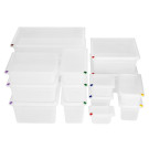 Bacs PP Click GN 2/3 avec couvercles et 7 clips de couleur 200mm 16,1L (lot de 4) - 325 x 354 x 200 mm - HYGIPLAS