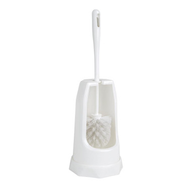 Brosse ronde et support WC blanc - JANTEX