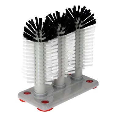 Brosse à verres triple - 155 x 100 x 165 mm - JANTEX