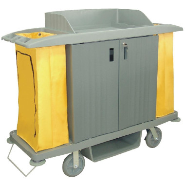 Chariot de nettoyage avec portes - 540 x 1540 x 1285 mm - JANTEX