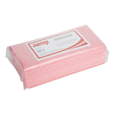 Chiffons de nettoyage salle de bain rouges (lot de 50) - JANTEX