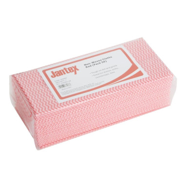 Chiffons non tissés rouges (lot de 50) - 300 x 330 x 600 mm - JANTEX