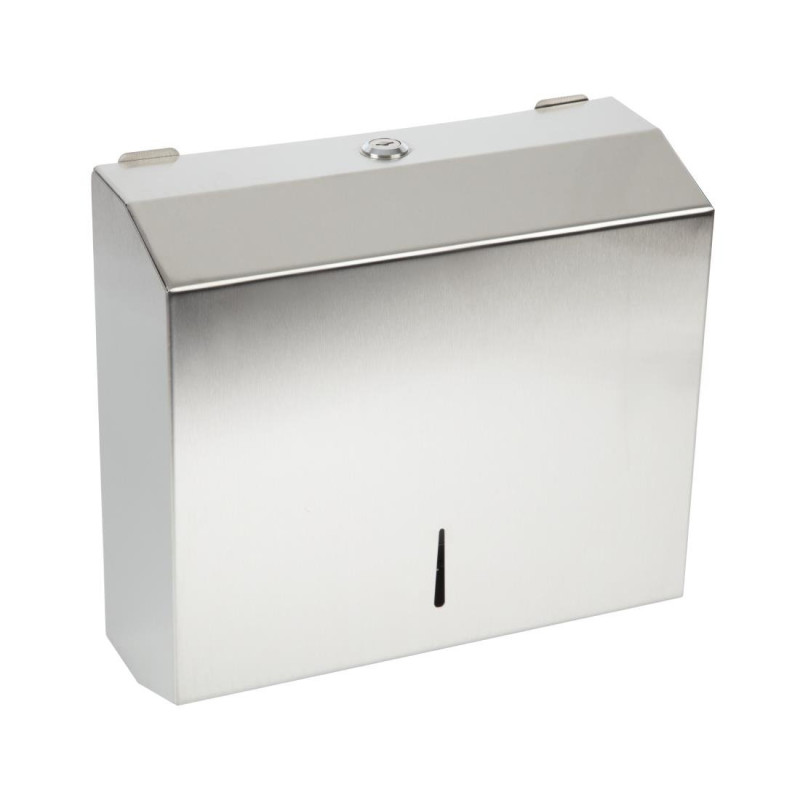 Distributeur d essuie-mains en acier inoxydable - 260 x 110 x 285 mm - JANTEX