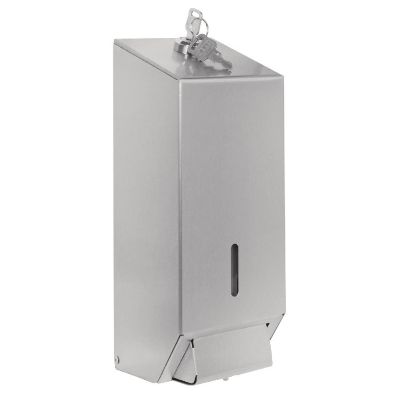 Distributeur de savon liquide en acier inoxydable 1 litre - 100 x 95 x 270 mm - JANTEX