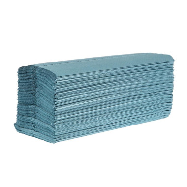 Essuie-mains 1 pli pliage en C bleu 2850 feuilles (lot de 15) - JANTEX