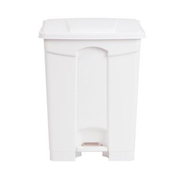 Poubelle de cuisine à pédale blanche 65L - 495 x 400 x 670 mm - JANTEX