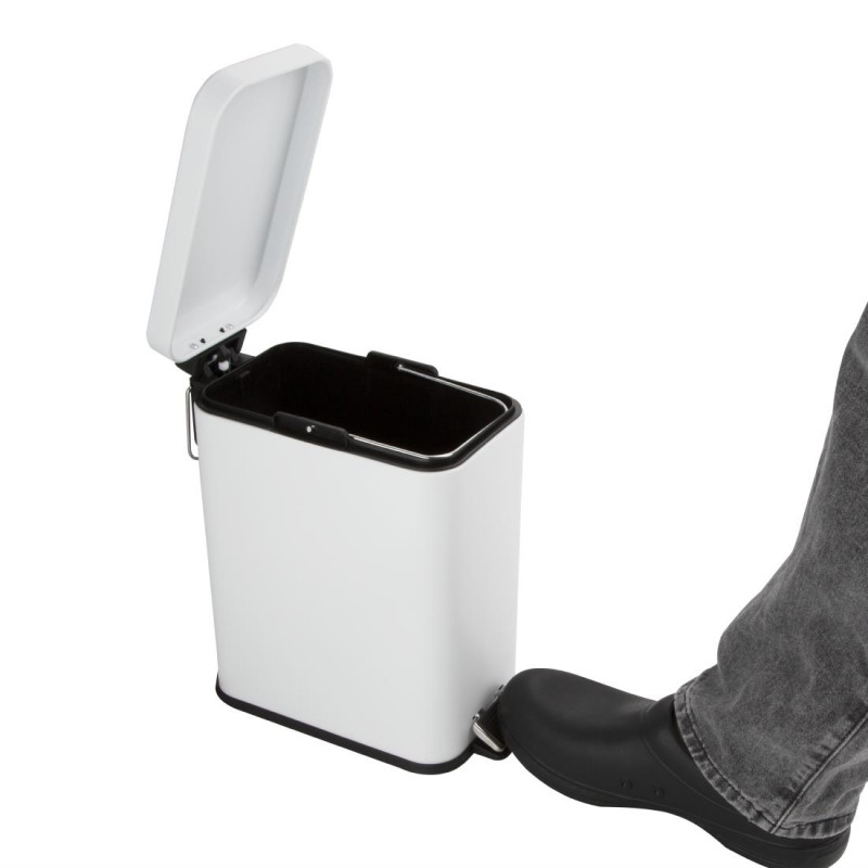 Poubelle de salle de bain slim blanche 5L - 285 x 160 x 315 mm - JANTEX