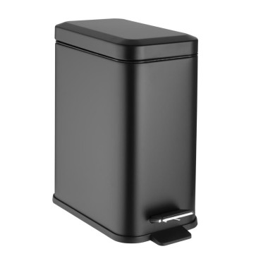 Poubelle de salle de bain slim noire 5L - 285 x 160 x 315 mm - JANTEX