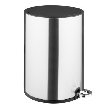 Poubelle à pédale ronde en acier brossé 3L - 210 x 210 x 275 mm - JANTEX