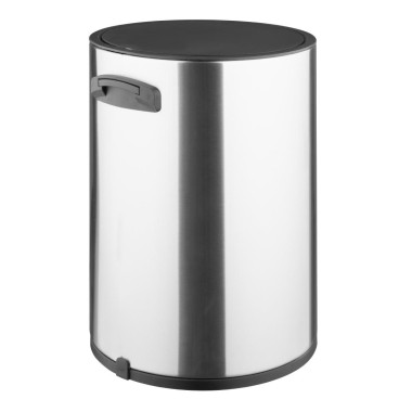 Poubelle à pédale ronde en acier brossé 3L - 210 x 210 x 275 mm - JANTEX
