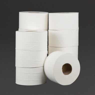 Rouleaux de papier toilette 2 plis mini Jumbo 150m (lot de 12) - JANTEX