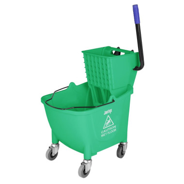 Seau essoreur avec pédale de vidange 30L vert - 579 x 376 x 400 mm - JANTEX