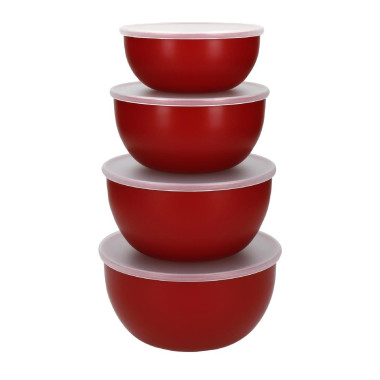 Bols de préparation avec couvercles rouge empire (lot de 4) - KITCHENAID