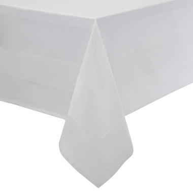 Nappe blanche bande de satin - Ref GW420 - MITRE LUXURY