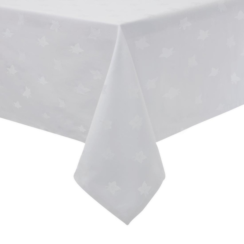 Nappe rectangulaire blanche feuilles de lierre Luxor - Ref GW449 - MITRE LUXURY