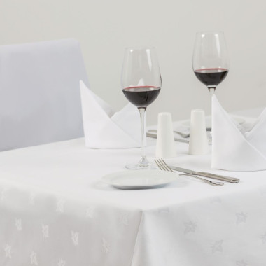 Nappe rectangulaire blanche feuilles de lierre Luxor - Ref GW449 - MITRE LUXURY