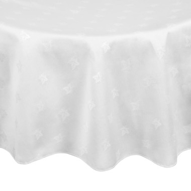 Nappe ronde blanche feuilles de lierre Luxor 1725mm - MITRE LUXURY