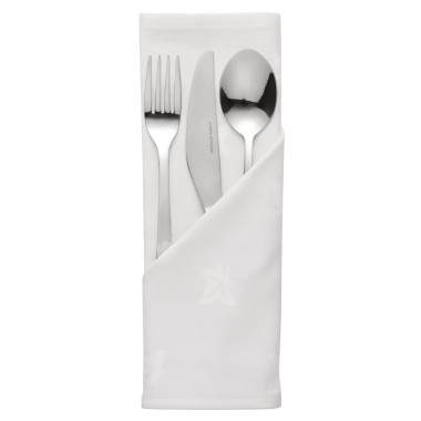 Serviettes blanches en coton motif feuille de lierre Luxor - Ref HB557 - MITRE LUXURY