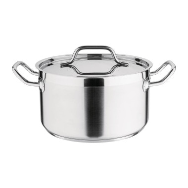 Braisière inox avec couvercle 24 cm - NISBETS ESSENTIALS