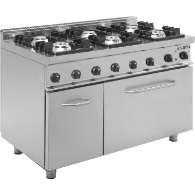 Cuisinière gaz - 6 feux - Four électrique 120L - 36.2 kW - E7/KUPG6LE - Saro  au meilleur prix sur Restock CHR