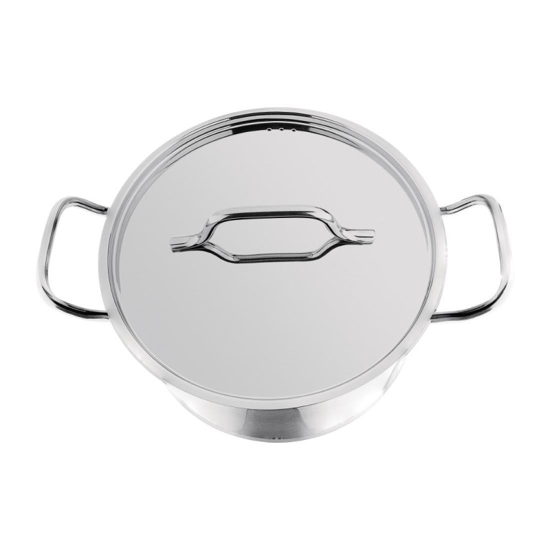 Braisière inox avec couvercle 24 cm - NISBETS ESSENTIALS