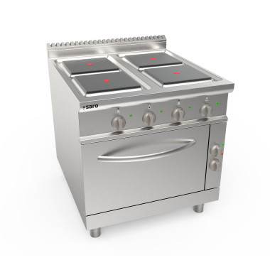 Cuisinière électrique - 4 plaques - Four statique 2/1GN - 21.48 kW - LQ/CQE4LE - Saro  au meilleur prix sur Restock CHR
