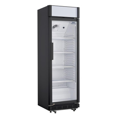 Vitrine positive avec bandeau lumineux 346L - 620 x 635 x 1935 mm - NISBETS ESSENTIALS