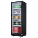 Vitrine réfrigérée positive verticale noire 346L - 620 x 635 x 1732 mm - NISBETS ESSENTIALS