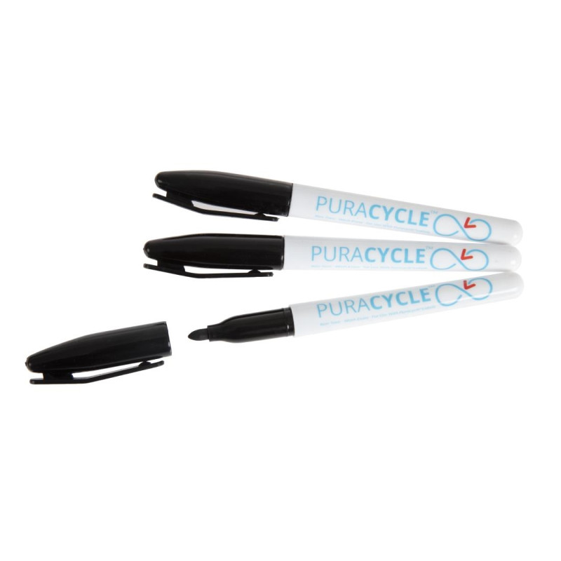 Marqueurs noirs alimentaires permanents (Lot de 3) - PURACYCLE