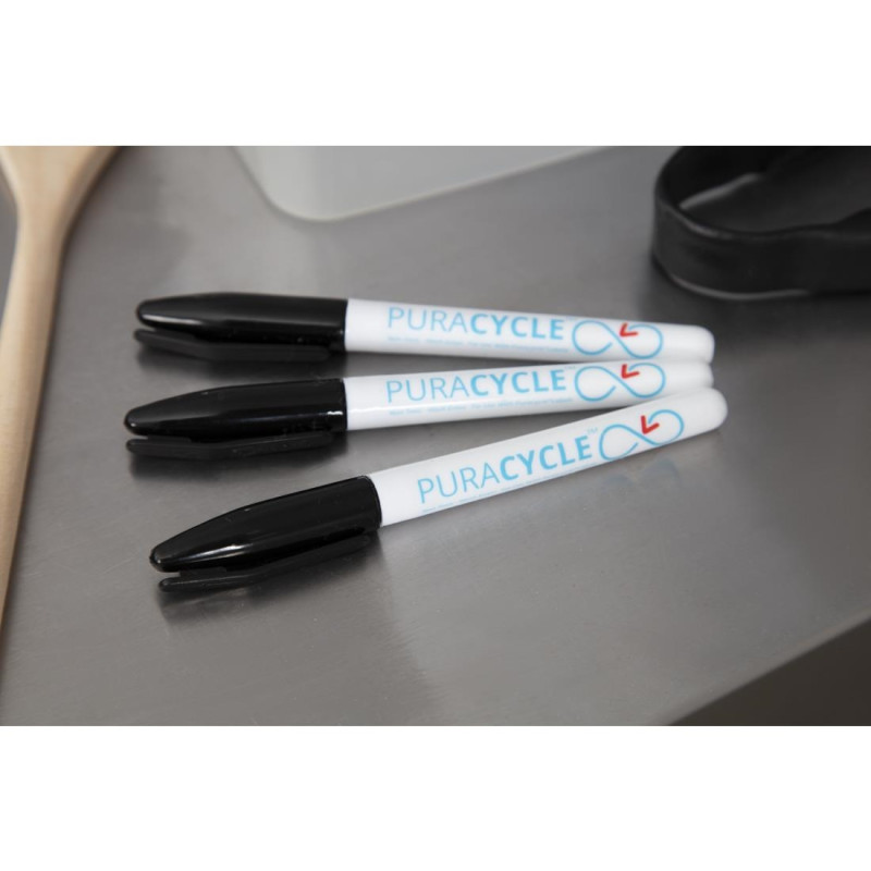 Marqueurs noirs alimentaires permanents (Lot de 3) - PURACYCLE