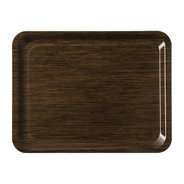 Plateau de service en mélamine Casino antidérapant wengé - 430 x 330 x 18 mm - ROLTEX