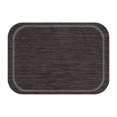 Plateau de service en mélamine Fast Food antidérapant wengé - 375 x 265 x 14 mm - ROLTEX