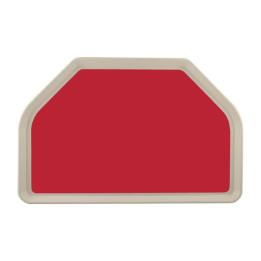 Plateau de service en polyester Trapèze GN rouge - 375 x 325 x 50 mm - ROLTEX