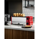 Grille-pain 6 fentes avec grille sandwich et résistance supplémentaire Esprit rouge - 508 x 237 x 207 mm - ROWLETT