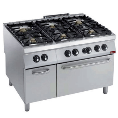 Fourneau tout gaz 6 feux gaz  four GN 2/1 - Diamond  au meilleur prix sur Restock CHR