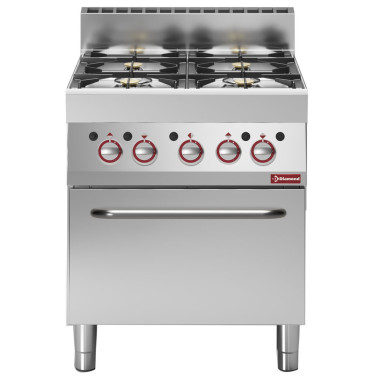 Fourneau 4 feux vifs gaz avec four gaz - Diamond  au meilleur prix sur Restock CHR