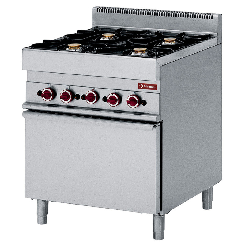 Fourneau gaz 4 feux - four convection élec GN 1/1 - Diamond  au meilleur prix sur Restock CHR