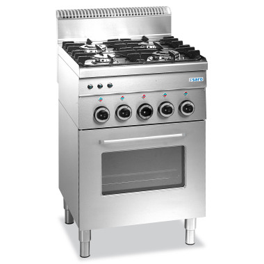 Cuisinière gaz - 4 feux - Four gaz - Grill électrique - 13.7 kW - Line 600 G4SF6 - Saro  au meilleur prix sur Restock CHR