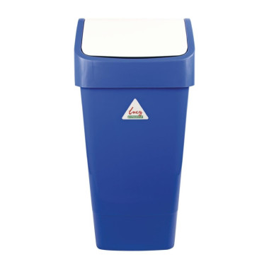 Poubelle polypropylène à couvercle battant SYR bleue 50L - 330 x 320 x 710 mm - SCOT YOUNG
