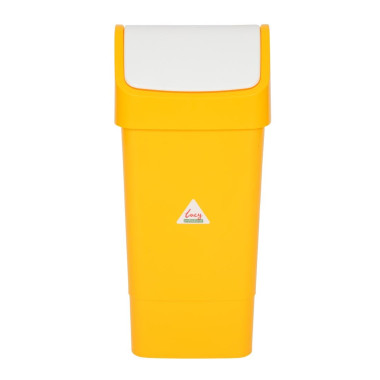 Poubelle polypropylène à couvercle battant SYR jaune 50L - 330 x 320 x 710 mm - SCOT YOUNG